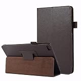 FXYJBNJKLV Texture Leather Tablet Case for Lenovo Tab E8 TB-8304F Slim Folding Stand Folio Protector Shockproof Back Cover with Holder(Brown)