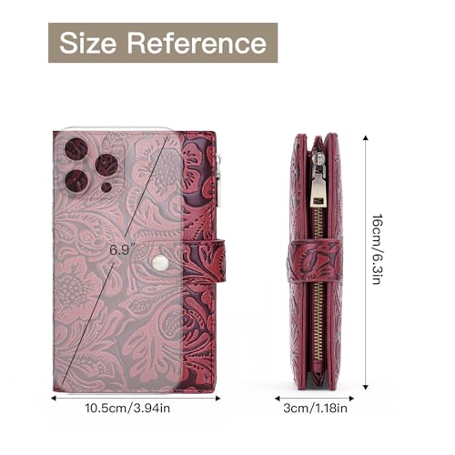 Image of GOIACII Women's Wallet RFID Blocking Leather Trifold Credit Card Holder