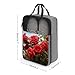Red Roses Bush in The Garden Shoe Bags for Travel Water-Resistant Shoes Pouch with Handle Fashion Shoe Organizer with Zipper Closure Portable Sneaker Carrier for Men & Women Daily Use