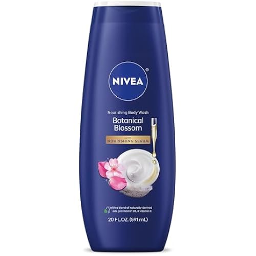 NIVEA Nourishing Botanical Blossom Body Wash, Nourishing Serum, 20 FL OZ