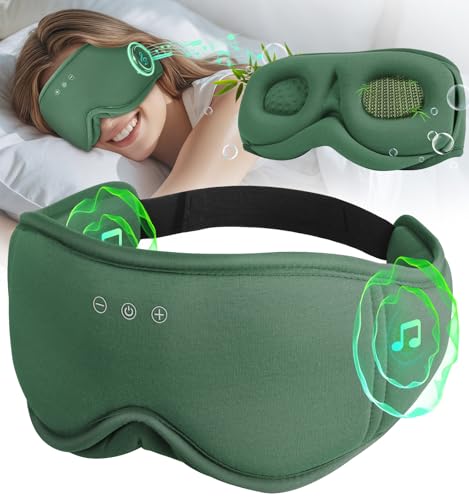 LC-dolida Schlafmaske mit Kopfhörern Bluetooth Schlafkopfhörer, 3D Augenmaske mit Weicher Bambus Baumwolle für Frauen Herren, Augenabdeckung zum...