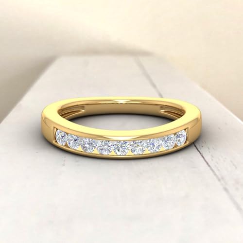 1/2 Carat Channel Set Diamond Wedding Band Ring in 14K Gold4