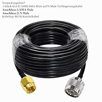TUOLNK SMA zu N Koaxialkabel RG58 20m/66ft Low Loss WiFi Antennen Verlängerungskabel Schwarzes SMA Stecker auf N Stecker Koaxialkabel 50 Ohm für 3G 4G 5G LTE Antenne Amateurfunk – Ansicht 7