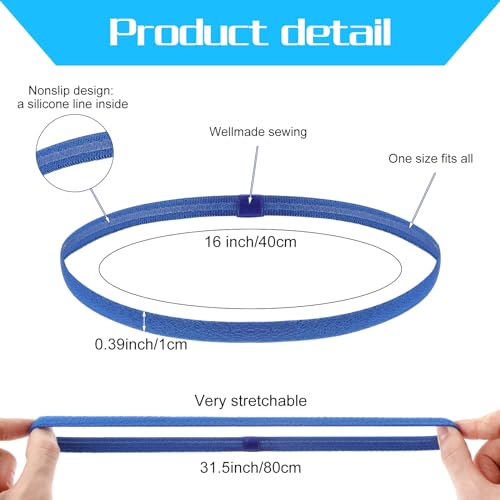 Gjinxi 9 faixas esportivas elásticas, finas, antiderrapantes, elásticas, laços de cabelo skinny, ace