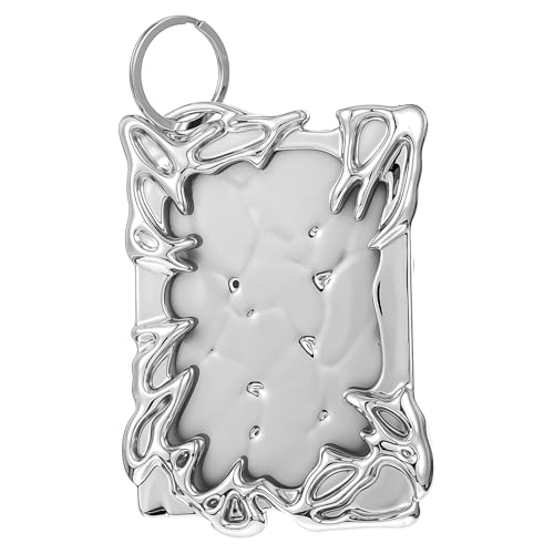 JIYIN Soporte para tarjetas fotográficas, marco irregular de plástico, llavero Kpop, soporte para tarjeta de identificación, soporte para insignia, Y2K, soporte para fototarjetas