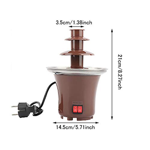 Foto von BLLXMX Mini Schokoladenbrunnen Fondue Set, 3-Tier Schokoladenfondue Fountain Electric Edelstahl Warmhaltefunktion Schokoladen-Brunnen