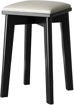 Stool, Od, Dining Chair, Living Room, Kitchen, Square, Woods Stool, Cushioned, Entryway, Low Stool, Wood Furniture, Stylish, Bench, Wooden Chair, Injury Prevention, Study Chair Black - Gray