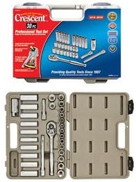 Crescent Wrench CTK30SET - Non-Impact Socket Set - Imperial & Metric Measurement System, Number of Sockets: 26 PC, Standard Deep, Standard Straight Shaft Style, 3/8 in Drive Size, 12