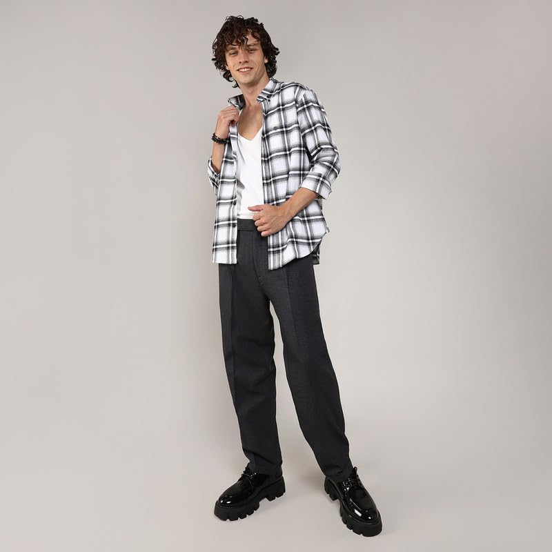 Image of CAHOOT Men's Brushed Buffalo Check Shirtfor Casual Wear | Spread Collar | Long Sleeve | Button Closure | Shirt Crafted with Comfort Fit for Everyday Wear