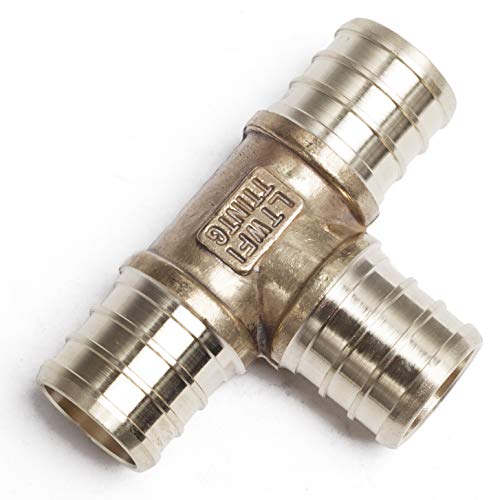 Ltwfitting Lead Free Brass Pex Crimp Fitting 3/4-Inch X 3/4-Inch X 3/4-Inch Pex Tee (Pack Of 5) #TOP1