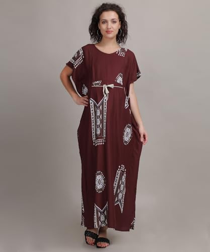 Image of Fabme Women's Printed Kaftan Nursing and Maternity Nighty