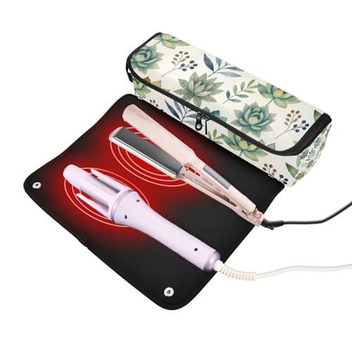 Bolsa de viaje para herramientas de cabello con tapete resistente al calor desmontable para rizadores, planchas y estilizadores miniatura 2