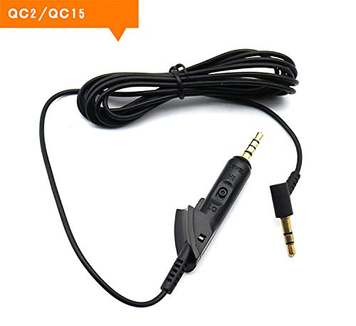 QC15 Replacement Audio Cable Cord Line Compatible with Bose QC15 QuietComfort 15 QC2 Headphones, Black, 4.6FT / 1.4m - Image 2