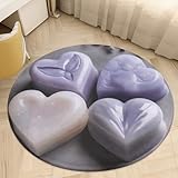 Runder Teppich, weich, saugfähig, rutschfest, Stuhlkissen, herzförmig, Seife, Teppich für...
