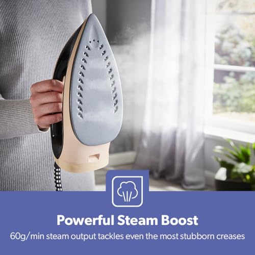 GEEPAS Steam Iron | Steam Generator Iron | 1m Fast Heat-Up Vertical Steaming | Ceramic Soleplate Adjustable Temperature | 1.2l Water Detachable Tank 0.5g/Steam Output | 2 Year Warranty 2400W Black - Image 2