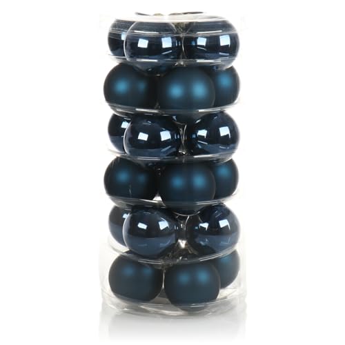 com-four® 24x Weihnachtskugeln, Christbaumkugeln aus echtem Glas für...
