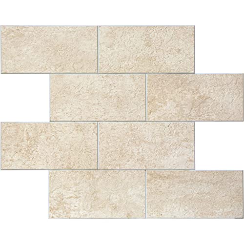 Homeymosaic Backsplash Tile Peel And Stick On Kitchen Laundry Stove Cultural Stone Marble Tiles In Beige Roman Travertine,5-Sheets #TOP17