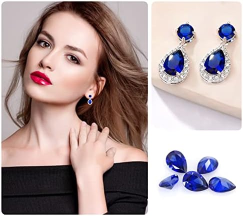 VONSSY Drop Dangle Earrings | Gemstones Waterdrop Teardrop White Gold Plated Crystal Hanging Cubic Zirconia Hypoallergenic Dangly Earrings | Stylish Silver Jewelry Gift for Mother Wife Her