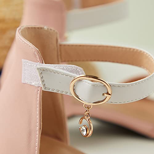 Generic High Heel Sandals for Girls Little/big Kids Dress Shoes Pumps Low Heels Flower Open Toe Sandals Fashion Baby Shoes3