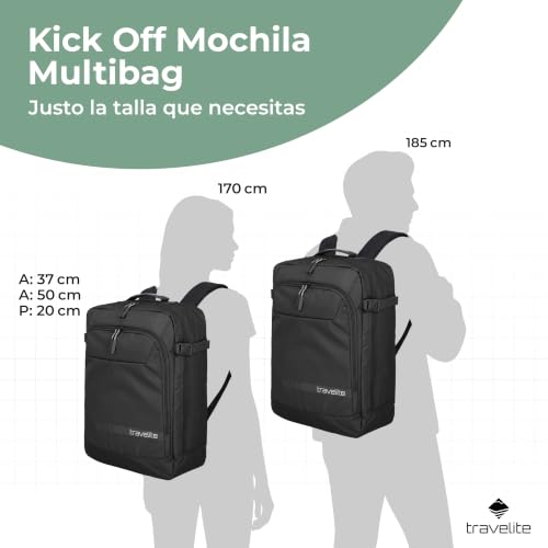 Miniatura 2 de Travelite Mochila Bolsa Para Equipaje De Mano Con Opción De Transporte Flexible, Mochila De Día Para Vacaciones Y Deportes, 50 Cm, 35 Litros