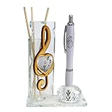  DLM33147 (Kit 6 Pezzi) Profumatore PortaPenne in Cristallo Cuore Chiave di sol Violino Coppia FEDI Nuziali Nozze Matrimonio Penna Diffusore Profumo bomboniera