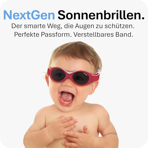 Mausito Baby Sonnenbrille 0-18 Monate verstellbares weiches Band & flexibler Rahmen | Vergleichssieger Sonnenbrille Baby 100% UV-Schutz & Schadstofffrei | Europäisches Design, sicherer Halt & robust