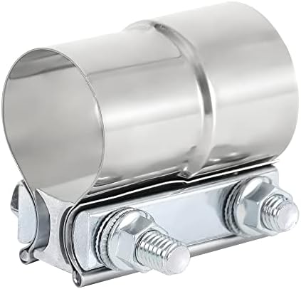 Floshine 2.25" Butt Joint Band Clamps,Exhaust Muffler Clamp 2 PCS,2.25 In Exhaust Pipe Clamps Sleeve Stainless Steel - Foto 7