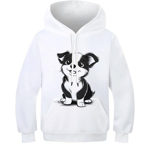 Pullover à capuche motif chiot 3D : le confort durable pour enfants