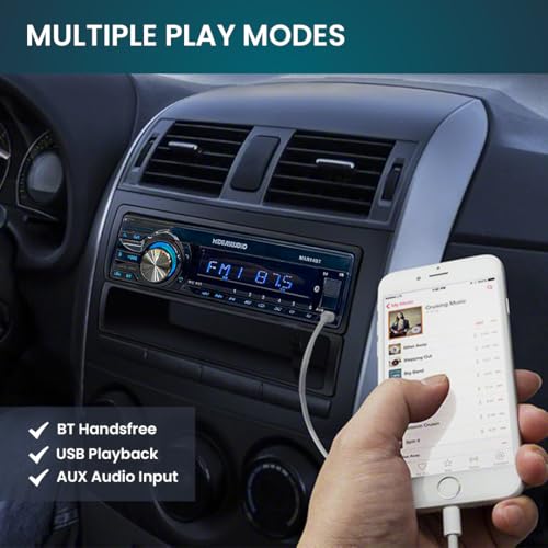 Image of MEGAAUDIO MAR14BT Ultimate Bluetooth MP3 Car Audio Player with FM Radio | USB | SD Card Reader | Aux Input | Remote Control | RCA Output & ISO Connector with Cable | Car Stereo