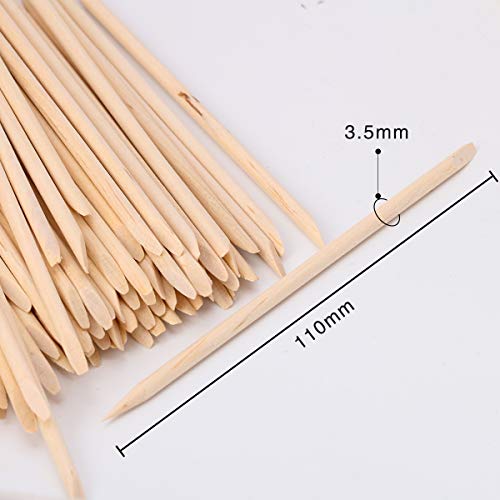 Adecco Llc 50Pcs/150Pcs/500Pcs/1000Pcs Nail Art Orange Wood Sticks Cuticle Pusher Remover Manicure Pedicure Tool 110Mm (1000P) #TOP1