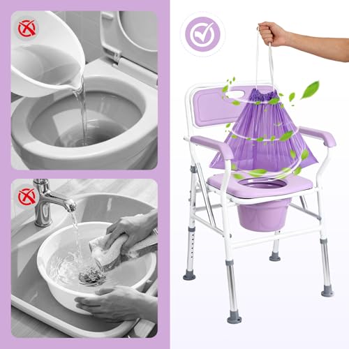 Bedside Commode Liners with Absorbent Pads - 100 Count Lavender Scented - Image 4