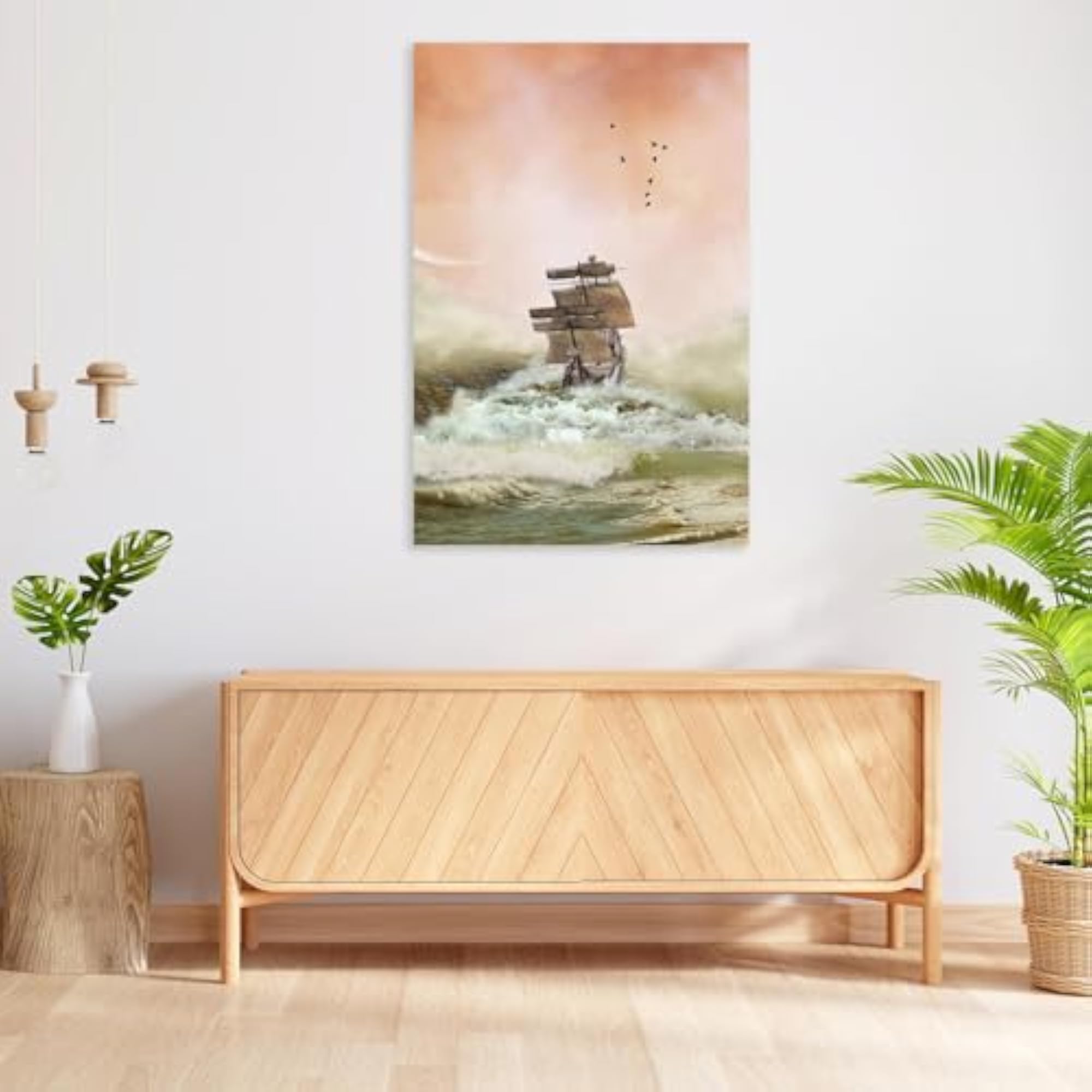Ocean with Boat Peel & Stick Vinyl Wall Sticker