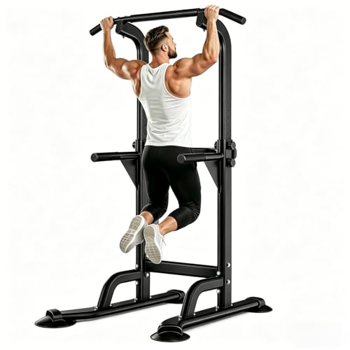 Klimmzugstange freistehend höhenverstellbar 165–210 cm – Power Tower Dip Station/Pull-up…