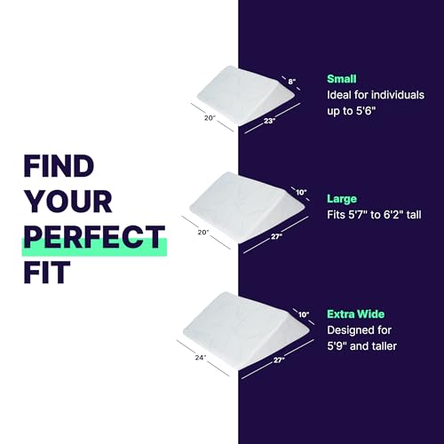 The Angle Wedge Pillow for Back Pain Relief - Knee Wedge Pillow for Legs, Triangle Memory Foam Pillow for Sleeping and Support (Cotton Cover + Memory Foam + Be Cool, Large) - Thumbnail 4