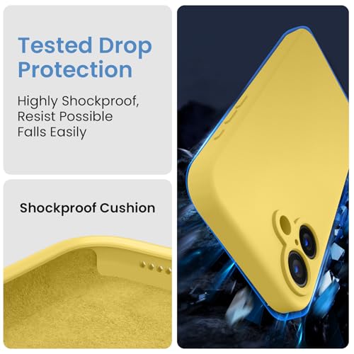 Image of FireNova Designed for iPhone 16 Case, Silicone Upgraded [Camera Protection] Phone Case, Soft Anti-Scratch Microfiber Lining Inside, 6.1 inch, Yellow