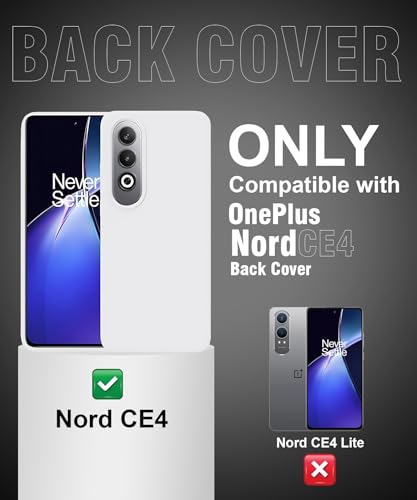 Image of LIRAMARK Liquid Silicone Soft Back Cover Case for OnePlus Nord CE4 5G (White)