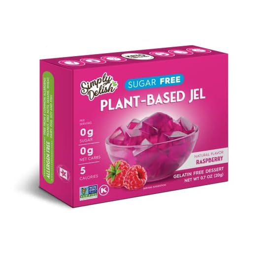 Simply Delish Natural Raspberry Jel Dessert - Sugar Free, Non GMO, Gluten Free, Fat Free, Lactose Free, Ketogenic Friendly - 0.7 OZ (3)