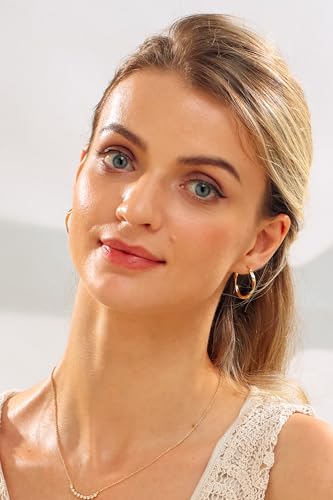 Twist Hoops | Medium 14K Yellow Gold | Braided Hoop Earrings | 1"4