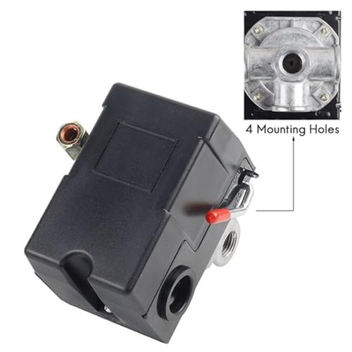 Reguladores de control de válvula de 90-120 PSI e interruptor para compresor de aire 4