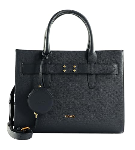 Sac shopper Picard en cuir véritable bleu marine Chic Way, l'excellence du sac à épaule durable