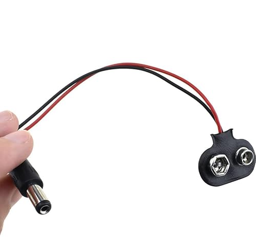 Batterieklemmen 9 Volt I-Typ;T-Type;Typ Auswahl; Batterie Anschluss, Batterieclip Block Batterie Clip Anschluss Kabel für 9V Stecker (T-Form 9V Batterieklemmen, 10 Stück)