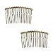 Beadaholique 2-Piece Metal Fancy Hair Combs with Fun Craft Beading Project, 1-1/4-Inch, 22K Gold
