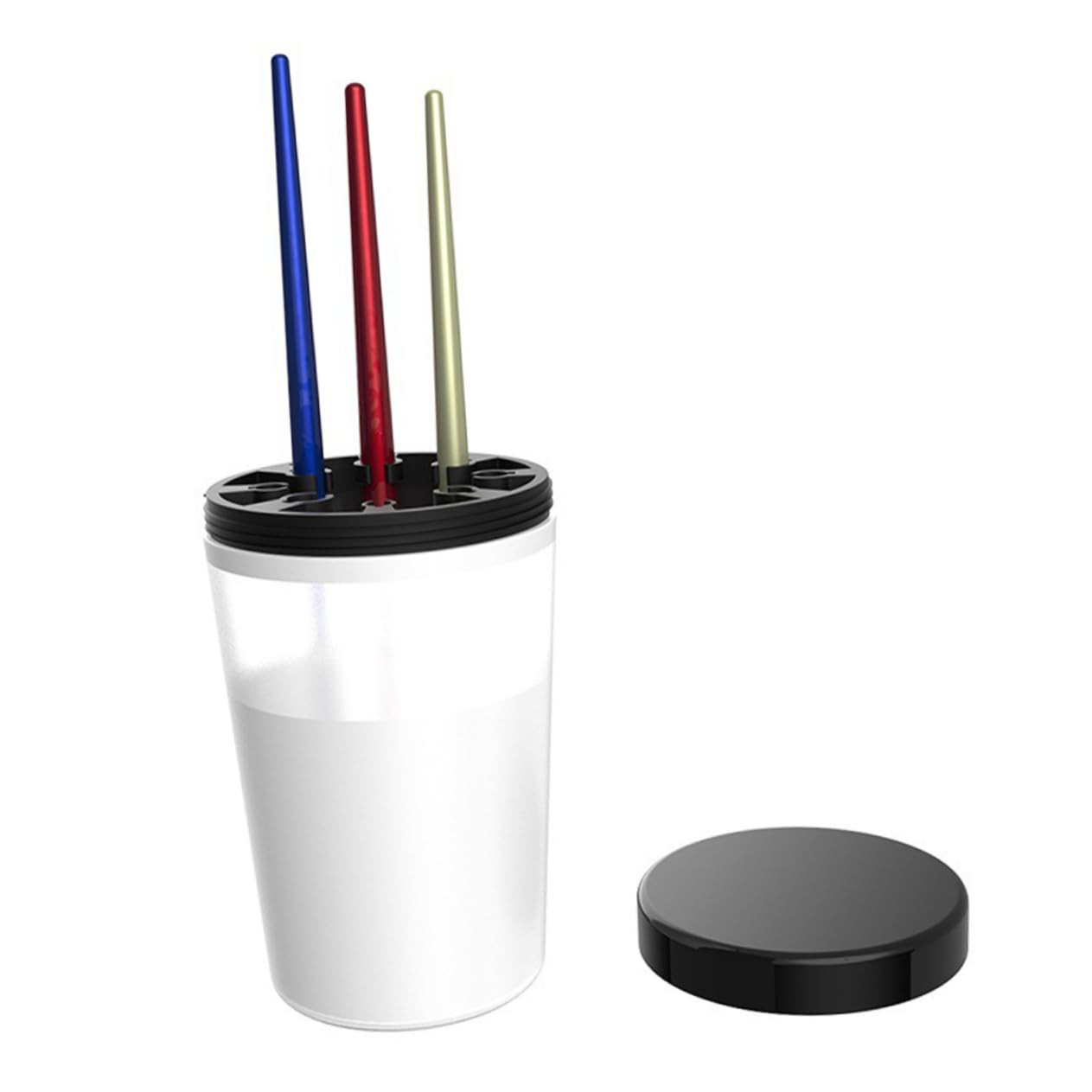 ARTIBETTER Plastic Paint Brush Cleaning Bottle 2pcs Brush Washing Cup Detachable Pen for Artists