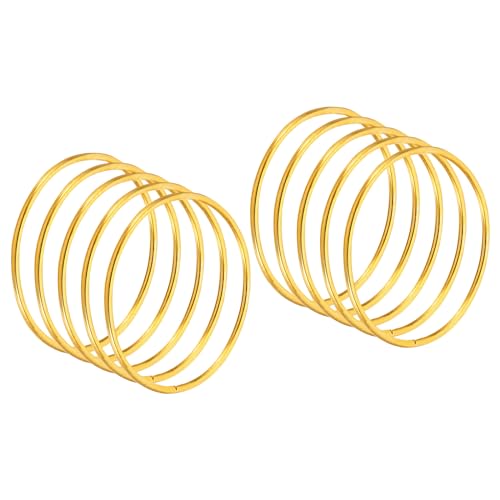 Image of PATIKIL 2.6 Inch Dream Catcher Rings, 20 Pcs Metal Macrame Wreath Floral Round Ring Hoop for Christmas Decor Home Car DIY Craft Wedding Wall Hanging Decorations, Gold