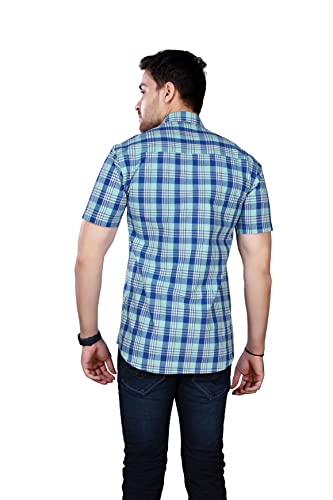Image of BRUCEWANE Men's 100% Cotton Half Sleeve Shirt