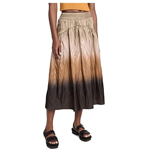 Vince Women's DIP DYE Smocked Skirt, Vine