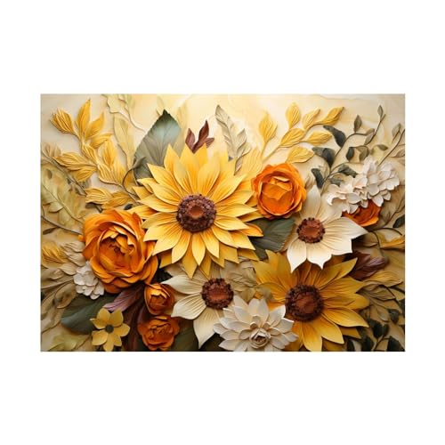 Toile d'art mural floral 70x90cm peinture élégante sans cadre pour décoration de salon et bureau