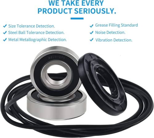 Mejiao Front Load Washer Tub Bearings and Seal Kit Parts Replacement Compatible with LG & Kenmore Etc-Blcak