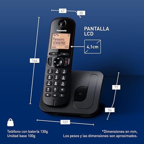 Miniatura 6 de Panasonic Kx-Tgc210 Teléfono Fijo Inalámbrico, Lcd, Identificador De Llamadas, Agenda De 50 Números, Tecla De Navegación, Modo Eco, Reducción De Ruido, Negro
