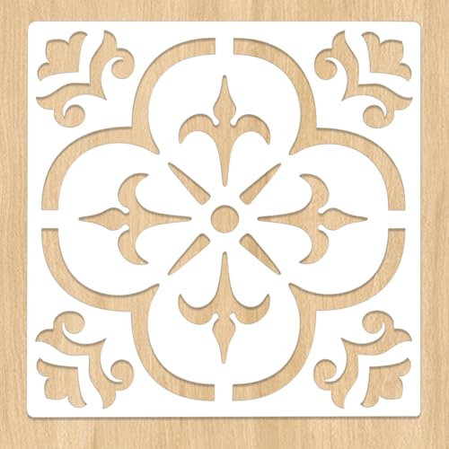 Large Floor Tile Stencils 2pcs 12 x 12 Inches Reusable